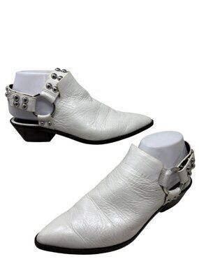 Rebecca Minkoff Korlyn Leather Western Inspired Studded Mule Booties